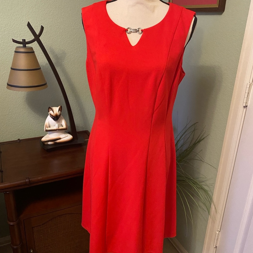 NWOT Apt. 9 Red Sleeveless Sheath Midi Dress